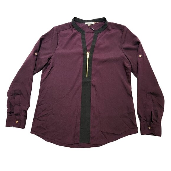 Calvin Klein‎ Womens Blouse Modern Essentials Long Sleeve Medium - Picture 1 of 10